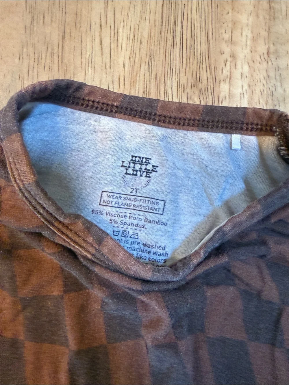 Kids Checkerboard Pajama Set in Brown - Cozy Sleepwear